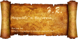 Hegedűs Rozanna névjegykártya